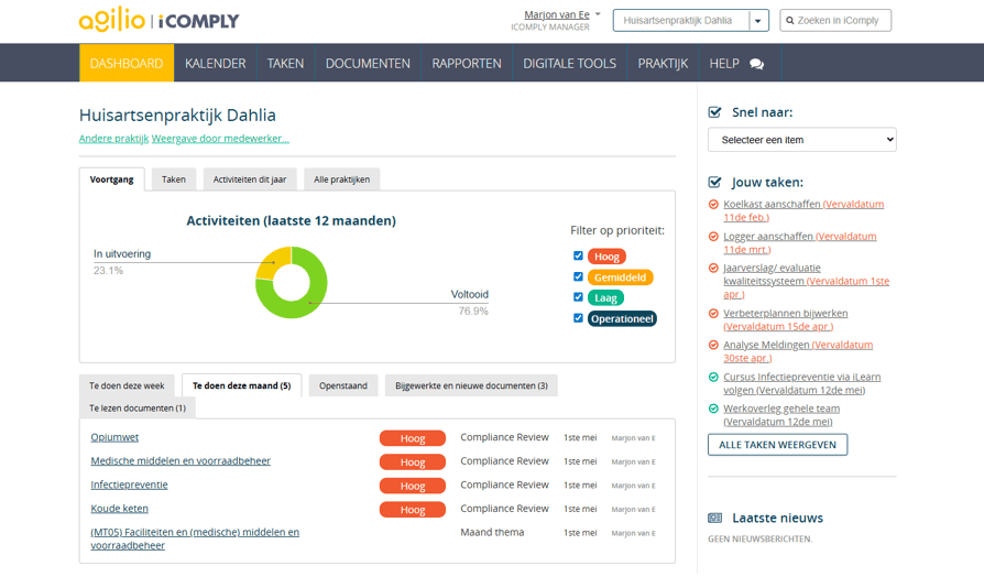dashboard icomply